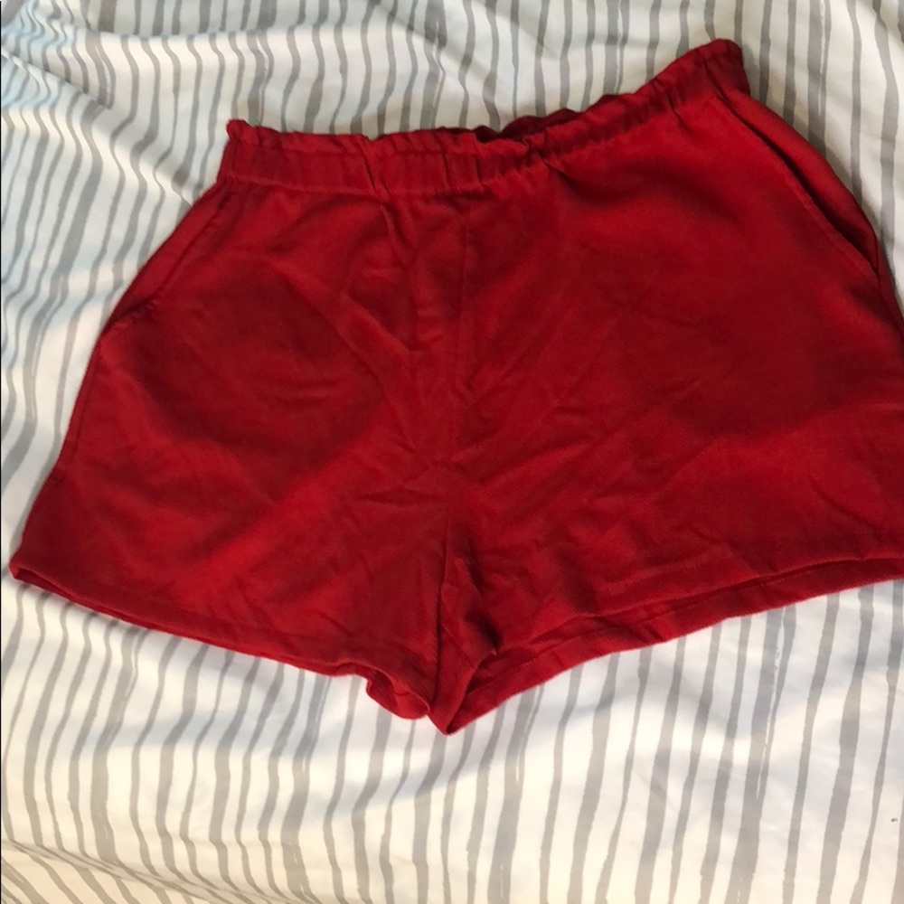 High Waisted Red Shorts
